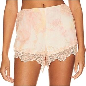Fit XXL Free People Peach Tie-Dye Lace Trim Sleep Shorts